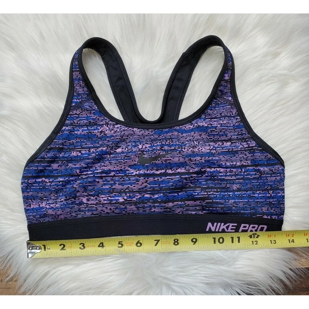 Nike Pro Racerback Sports Bra Size Medium Purple /Blue